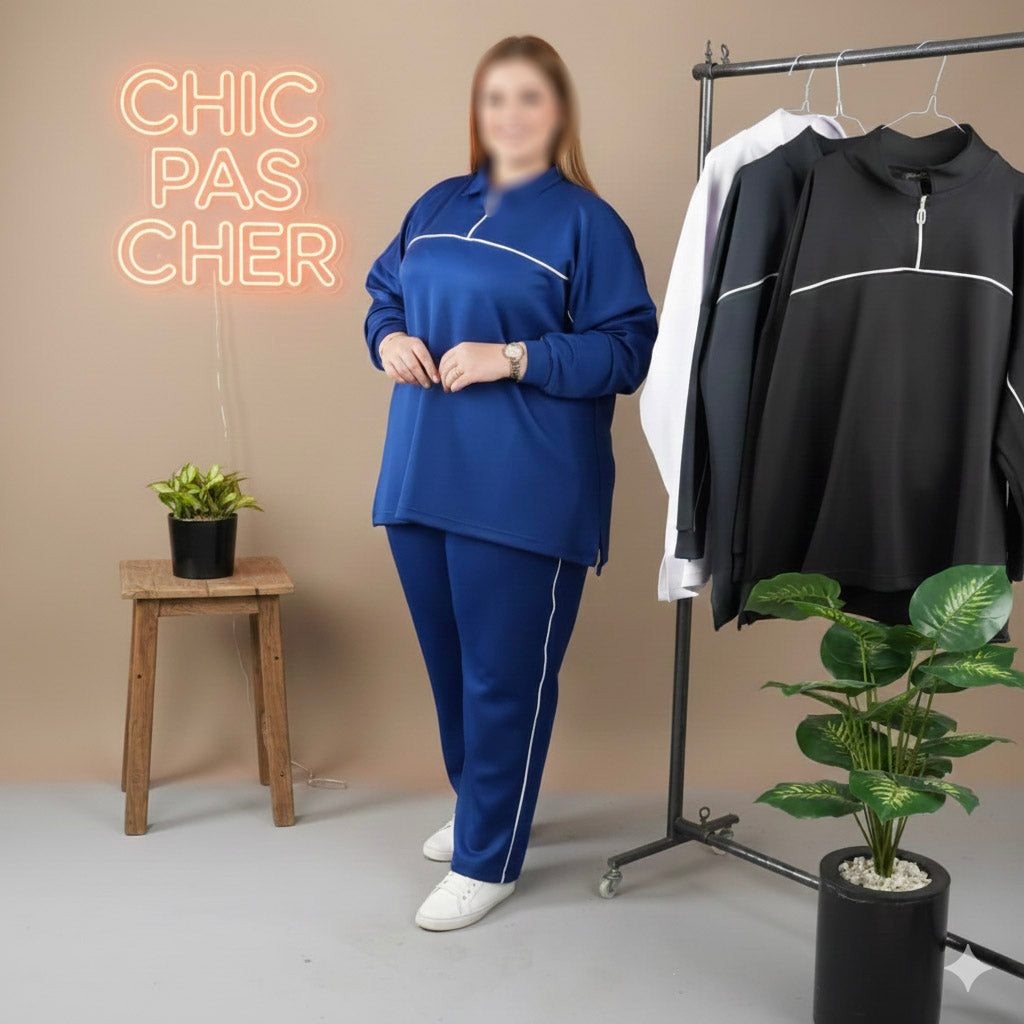 Survêtement Style ligne – 2 Pièces Premium Grande Taille